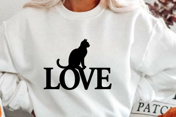 A Cat Sitting on Top of the Word Love