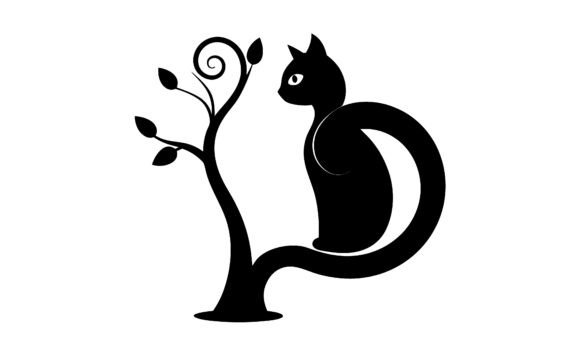 Black Cat Sitting on a Tree