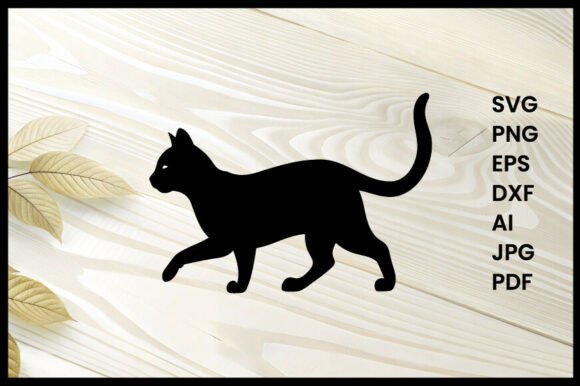 Cat Running Silhouette Vector