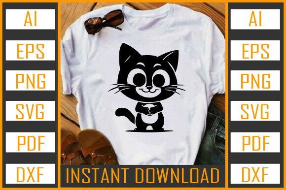 Cat Vector Silhouette 10