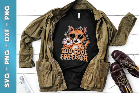 Cool Cat PNG Donut Sublimation Design