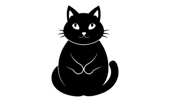 Cute Black Cat Cartoon Vector