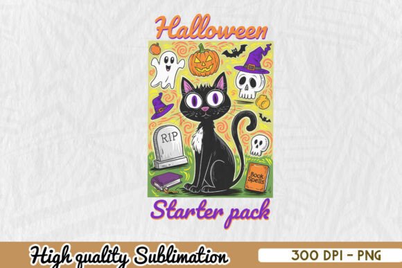 Cute Cat Halloween Sublimation Cat PNG