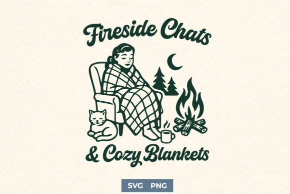 Fireside Chats and Cozy Blankets SVG PNG