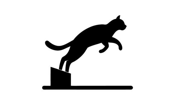 Jumping Cat Silhouette Vector