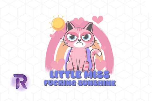 Little Miss Sunshine Funny Cat PNG