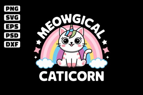 Meowgical Caticorn T Shirt Cat Unicorn