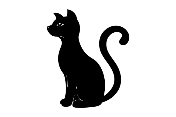 Minimalist Cat Silhouette Illustration