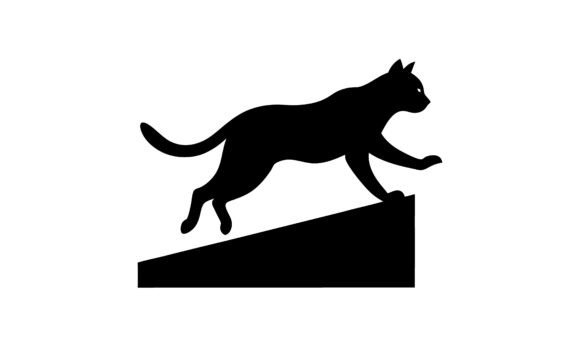 Silhouette Cat Jumping off an Elevated